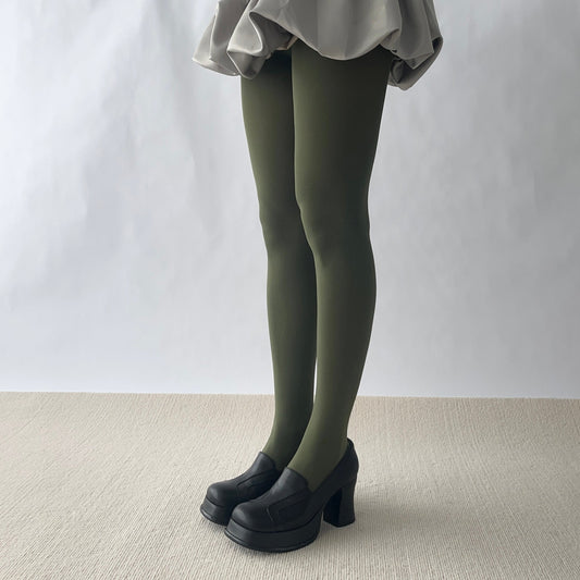 Reseda Green Velvet Tights
