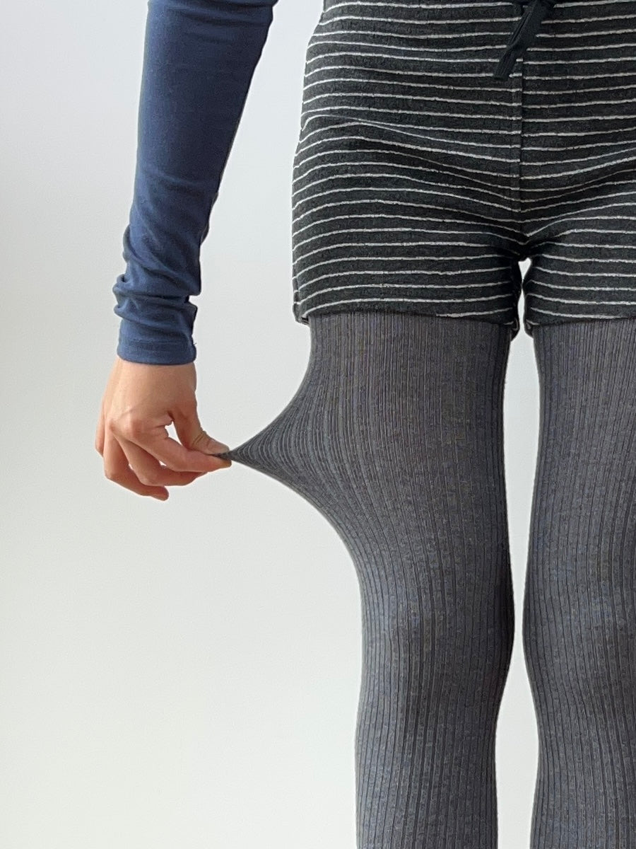 Smokey Gray Wool Blend Tights