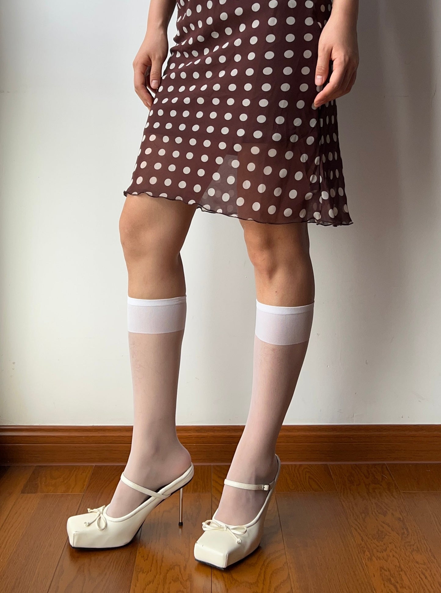 White Sheer Knee High Socks