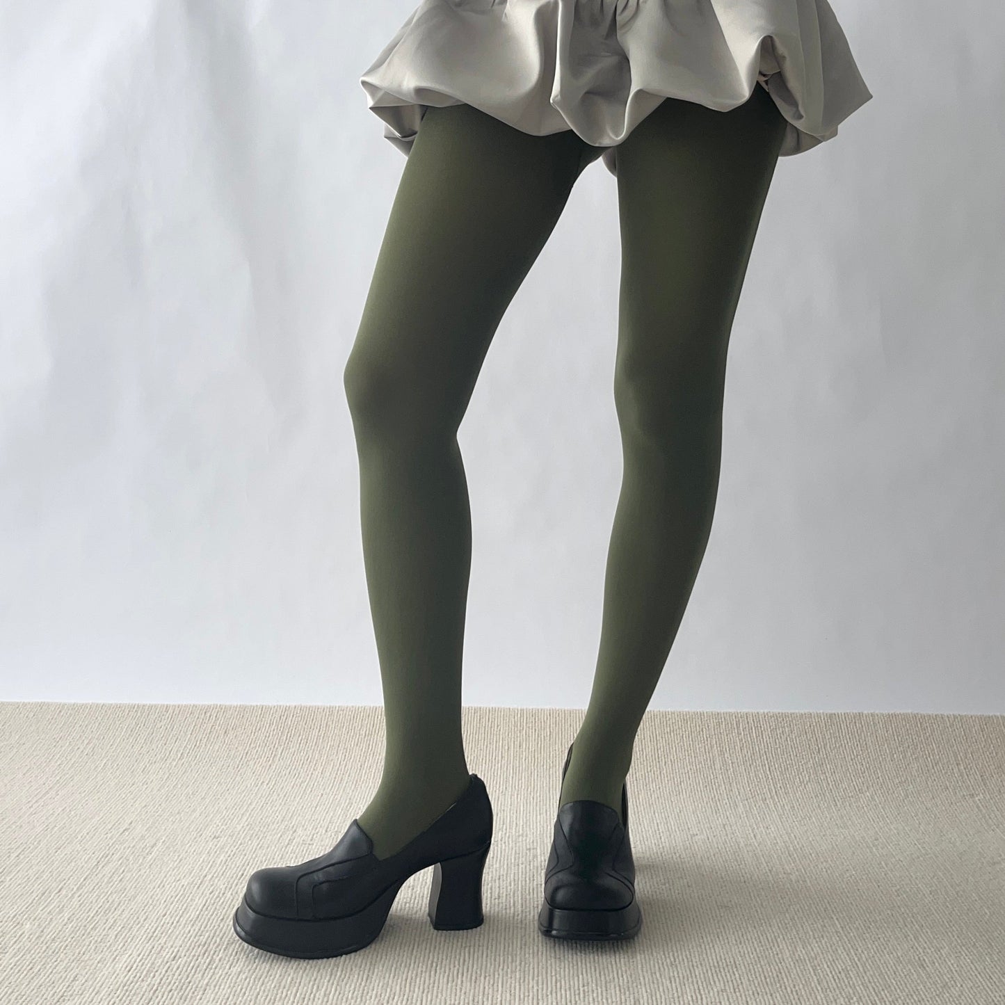 Reseda Green Velvet Tights