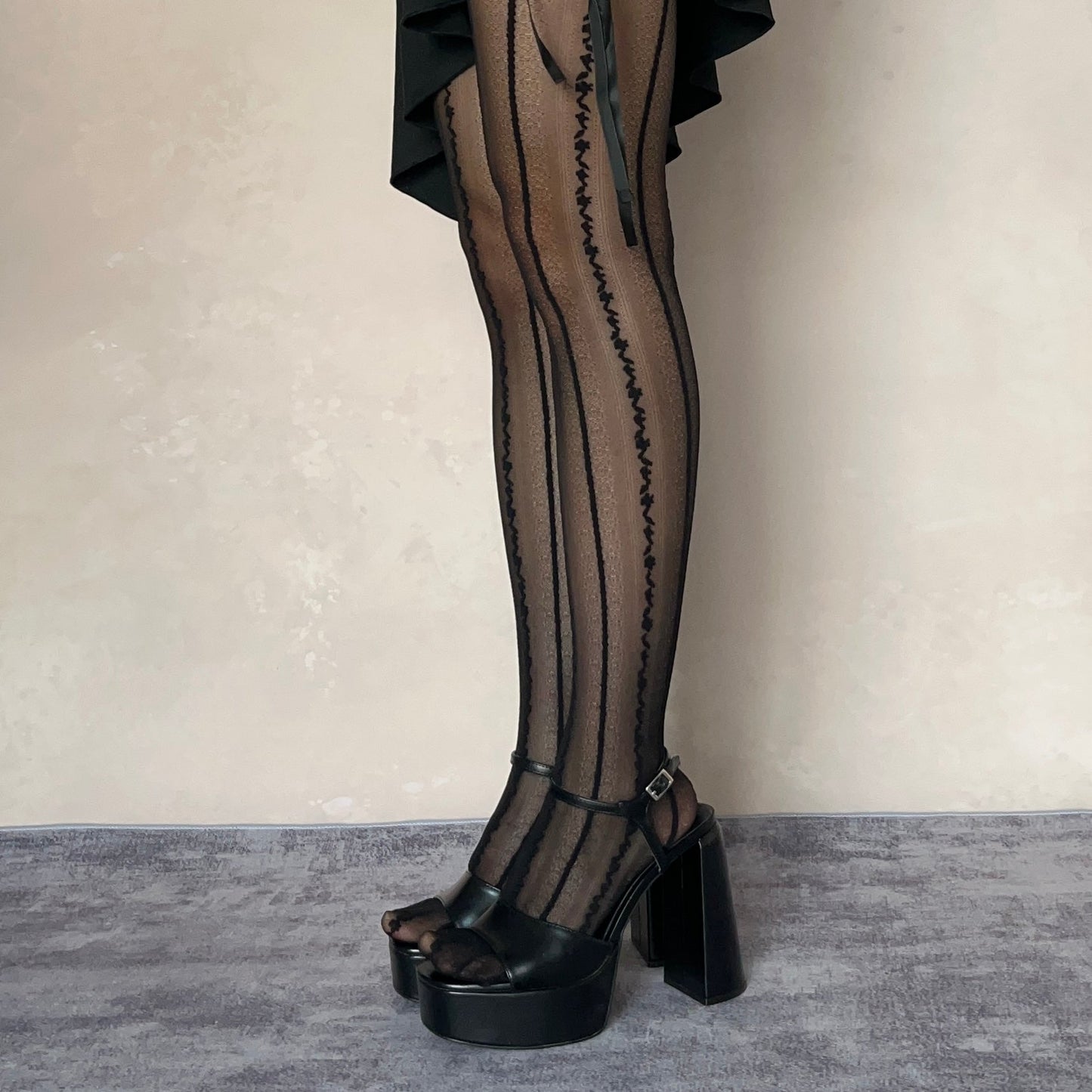 Black Stripe Sheer Tights