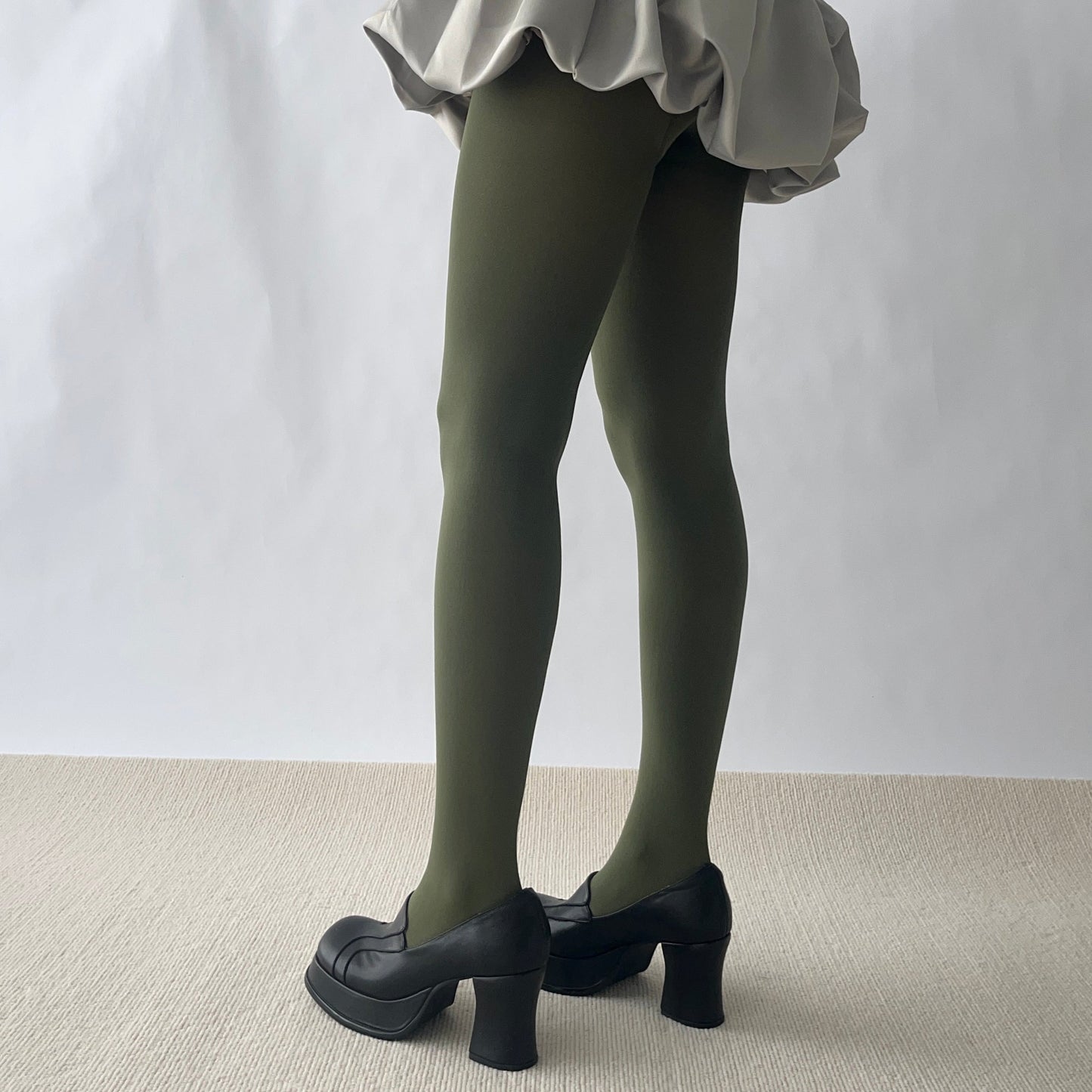 Reseda Green Velvet Tights