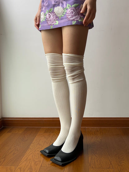 White Over the Knee Socks