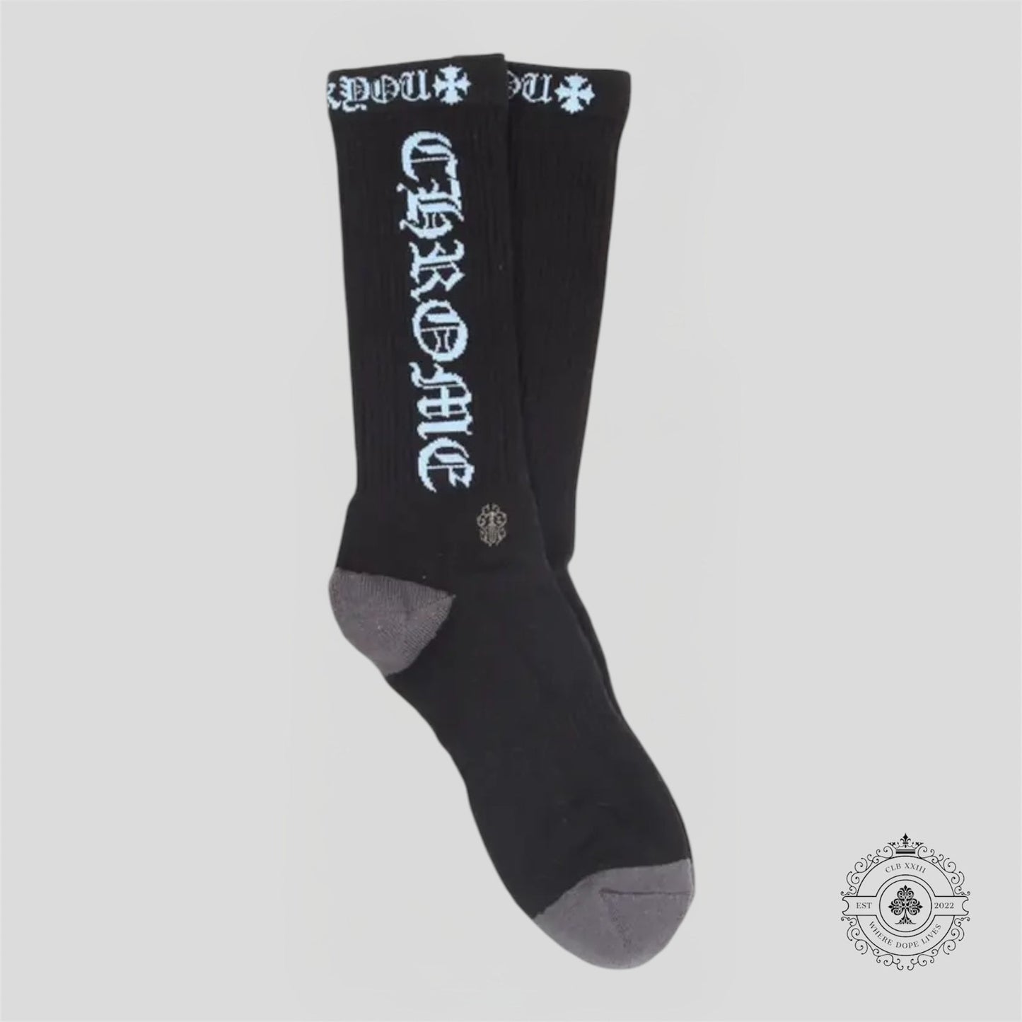Chrome Hearts CH Logo Socks in Black/Blue