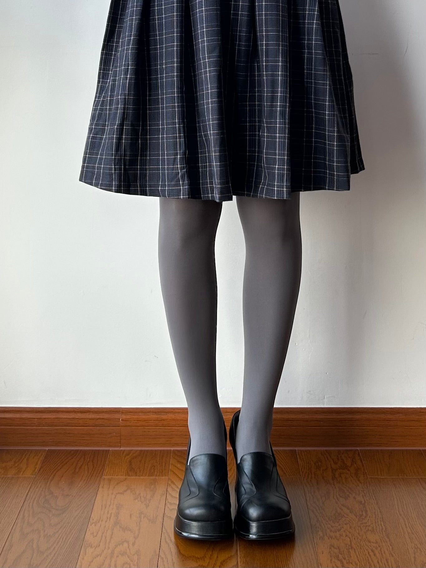 Smoky Grey Velvet Tights