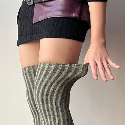 Green Knitted Over the Knee Socks