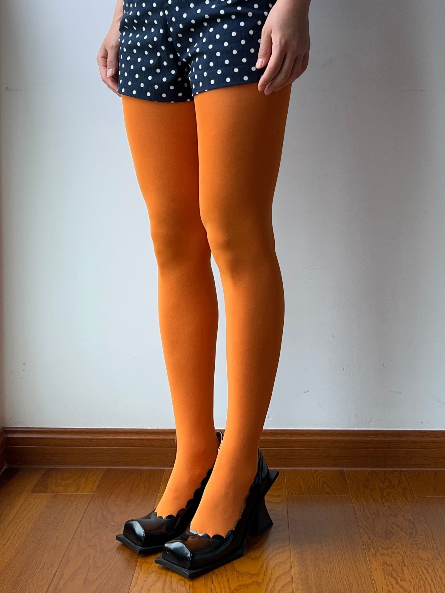 Orange Velvet Tights