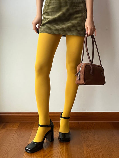 Yellow Velvet Tights