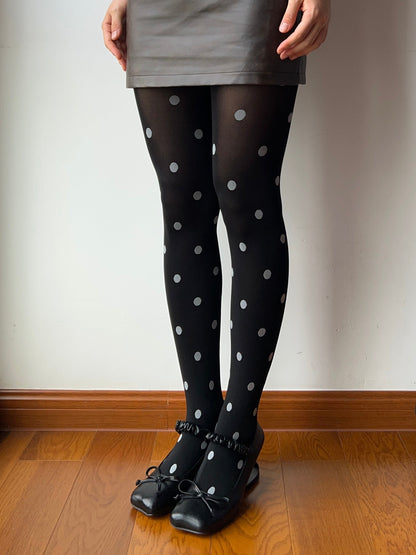 Black Polka Dots Tights
