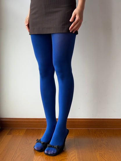 Klein Blue Velvet Tights