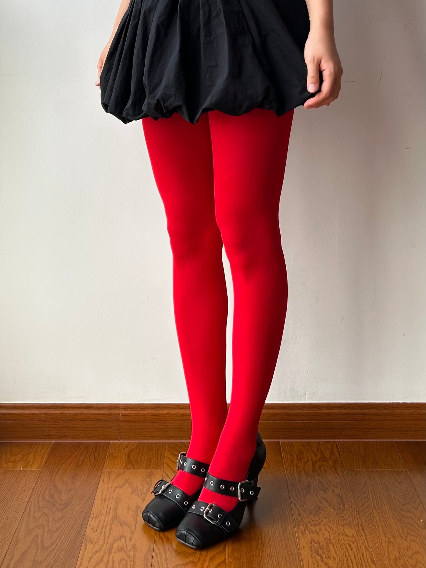 True Red Velvet Tights