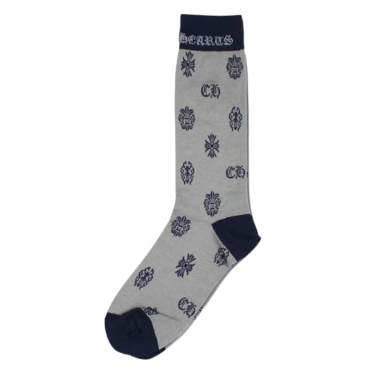 Chrome Hearts Multi Logo Socks Grey Navy