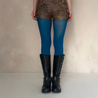 Lake Blue Velvet Tights