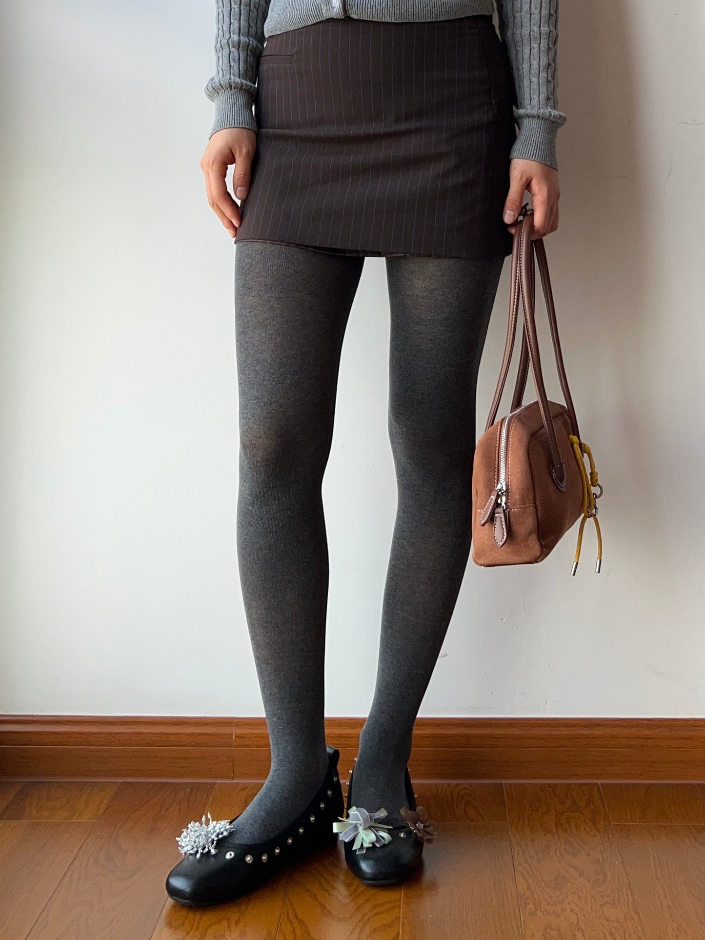 Smokey Grey Cotton Tights