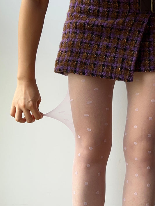 Light Purple Polka Dots Sheer Tights