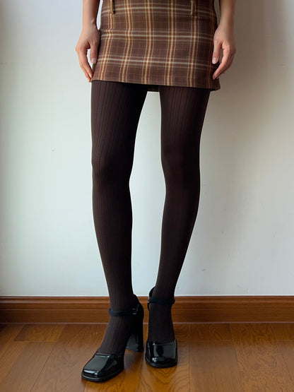 Coffee Cable Pattern Textured Tights