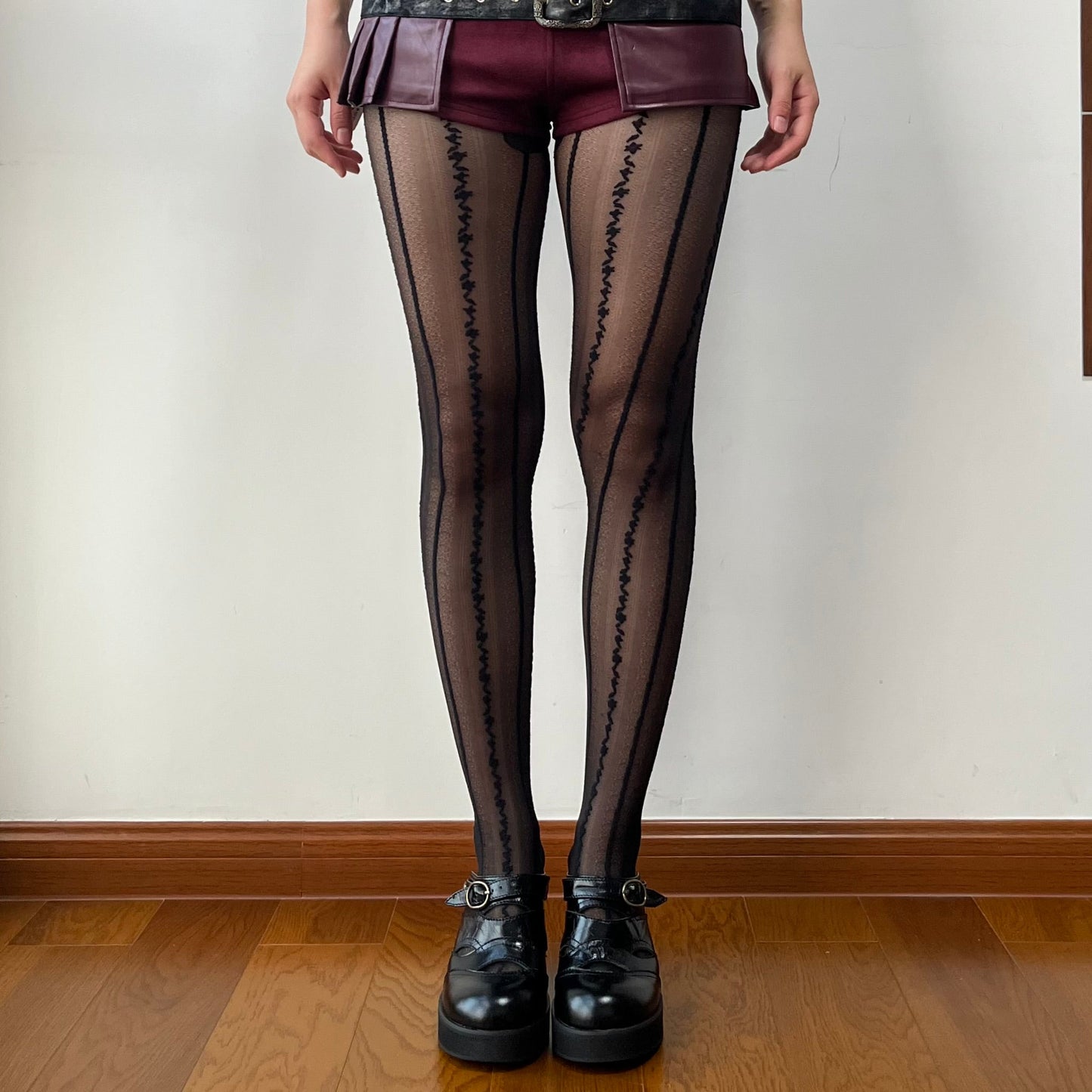 Black Stripe Sheer Tights