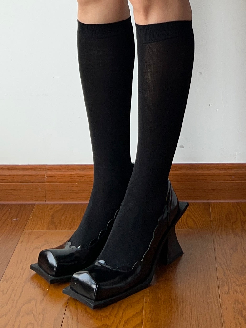 Black Knee High Socks