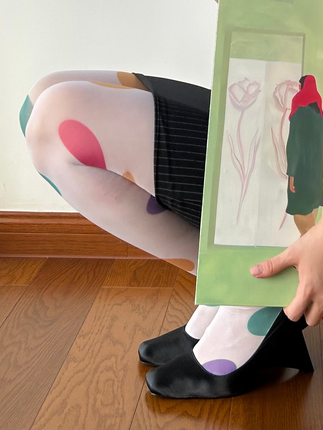 Multicolor Polka Dots Print Tights