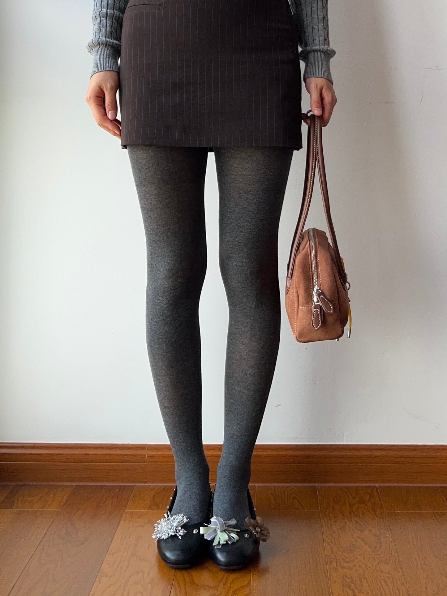 Smokey Grey Cotton Tights