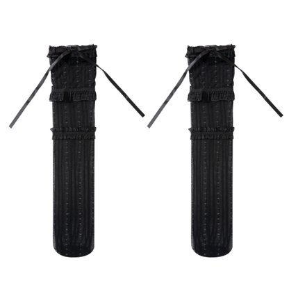 Black Bow Deco Ruffle Mesh Knee High Socks