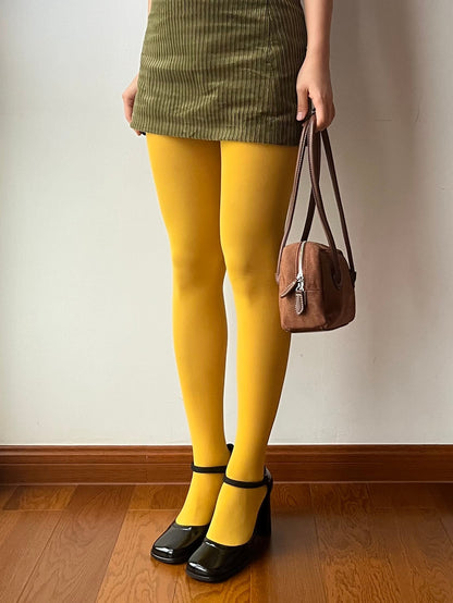 Yellow Velvet Tights