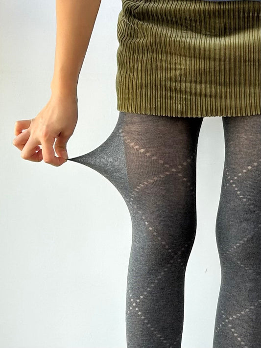 Smokey Grey Check Pattern cotton Tights