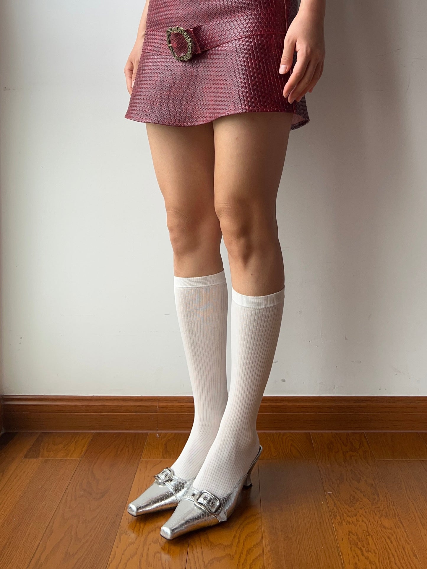 White Knee High Socks