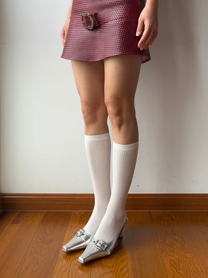 White Knee High Socks