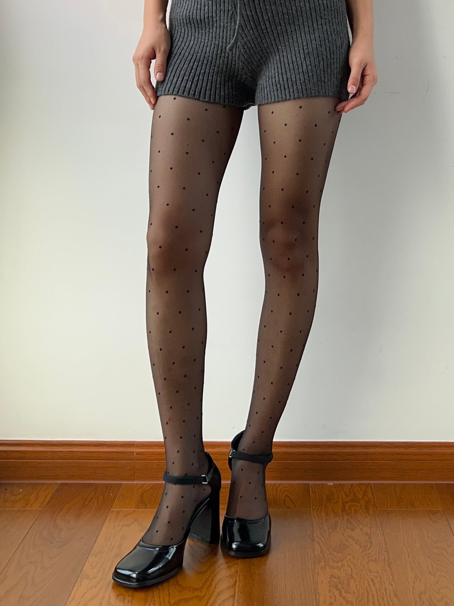 Black Polka Dots Sheer Tights