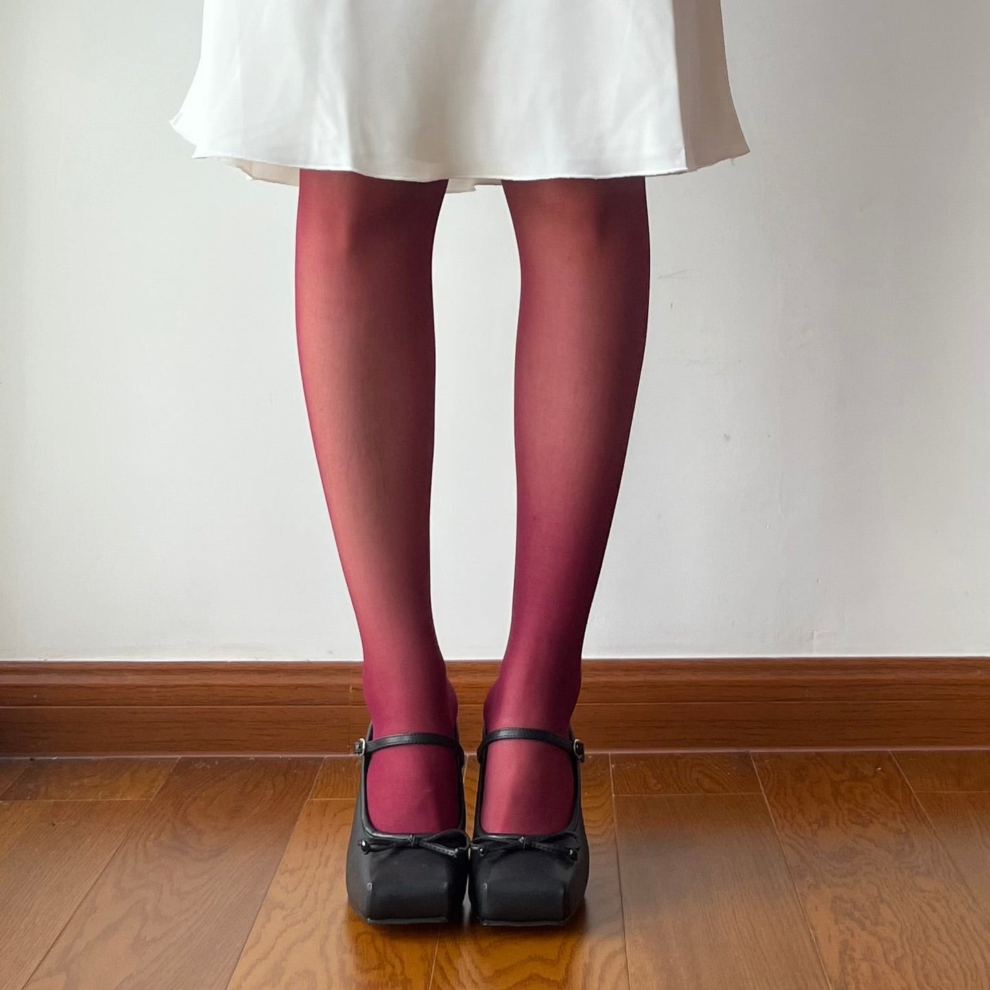 Burgundy Sheer Tights