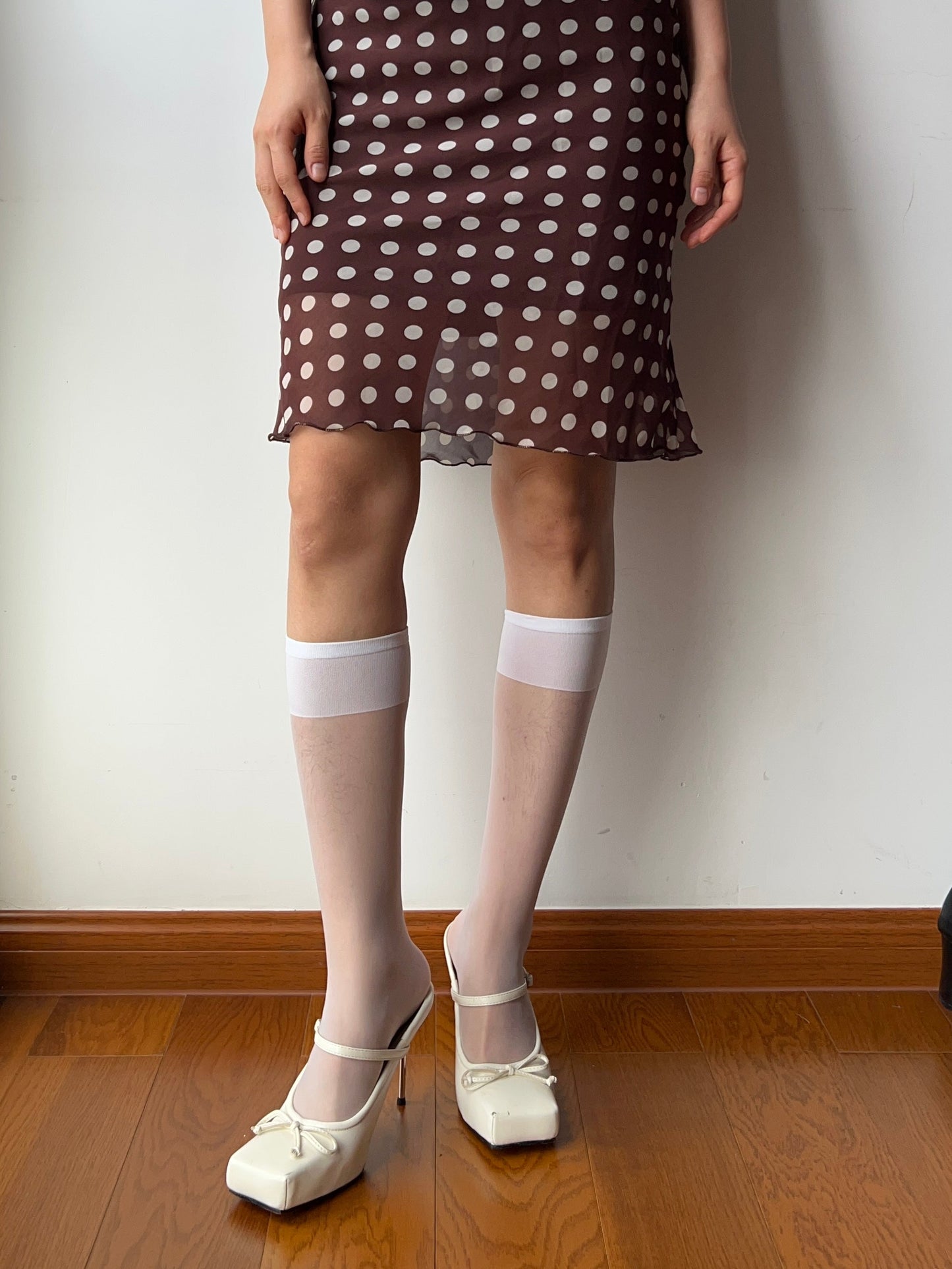 White Sheer Knee High Socks
