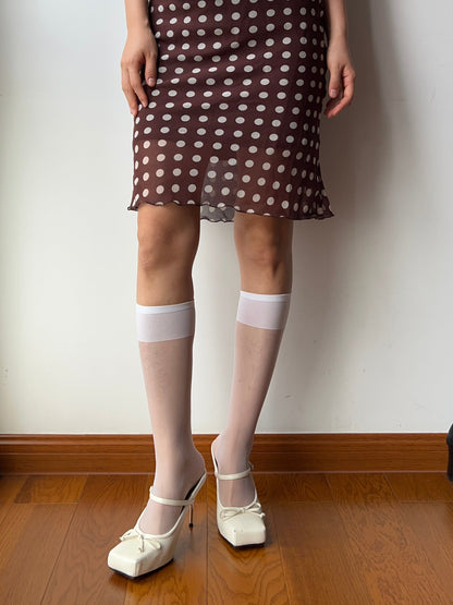White Sheer Knee High Socks