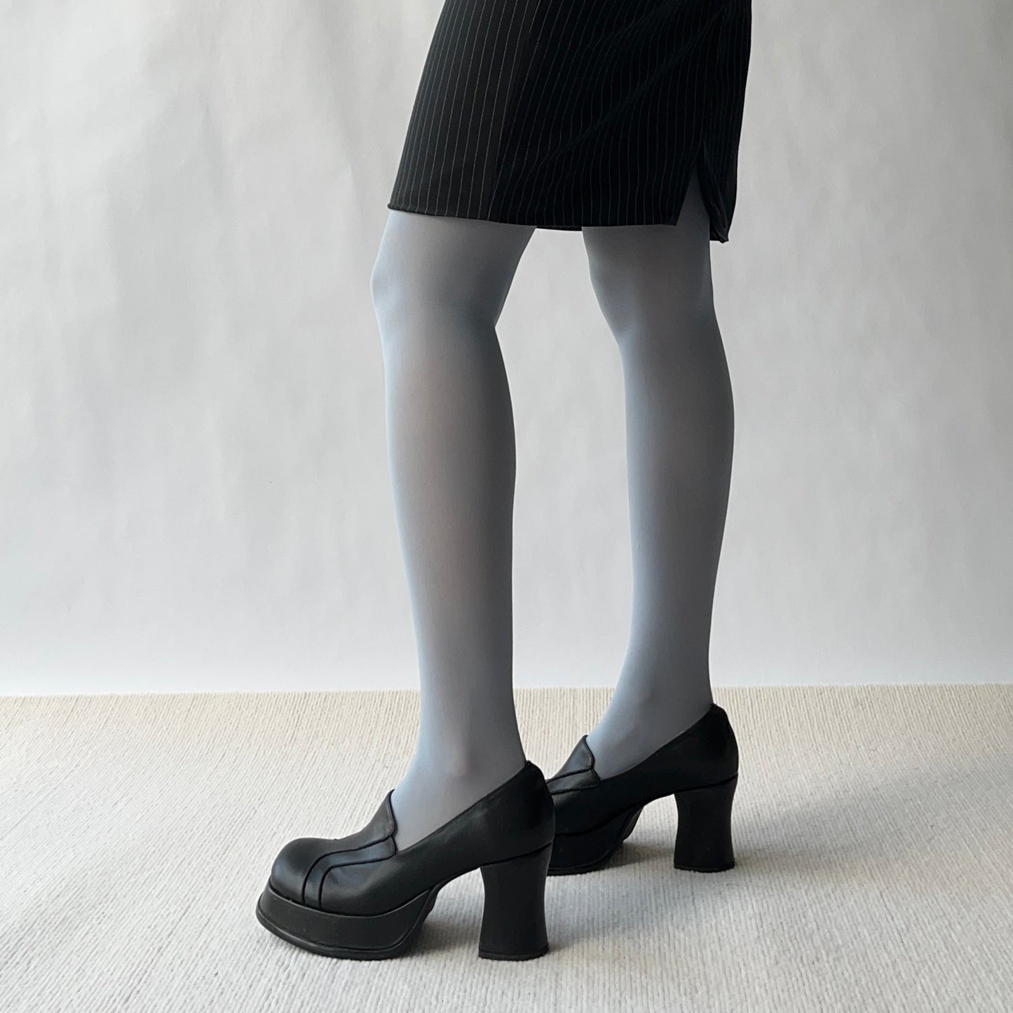 Smoky Blue Velvet Tights