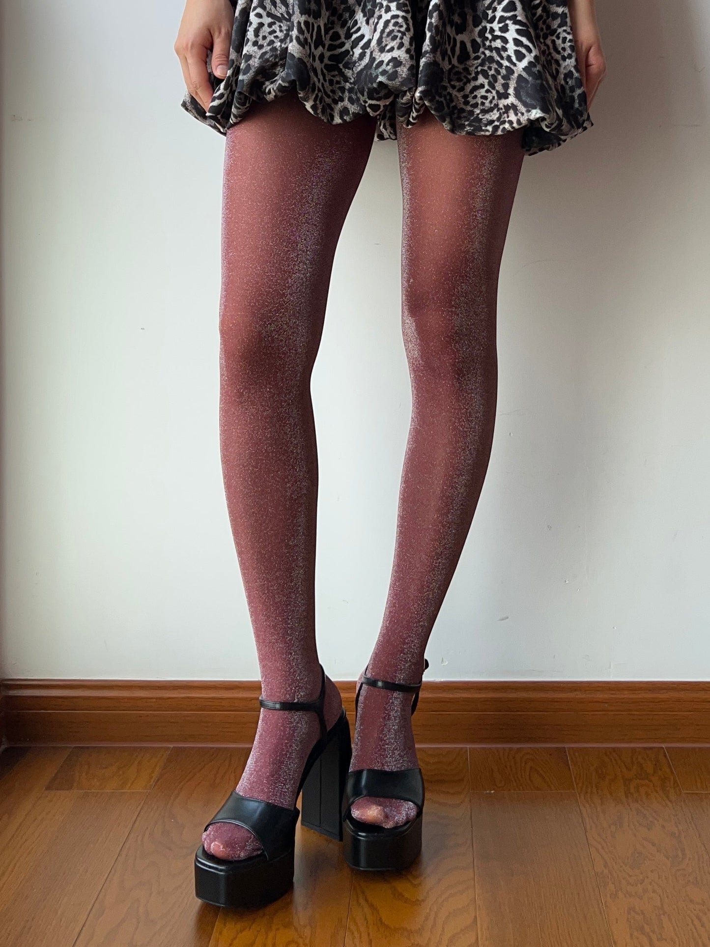 Burgundy Shimmery Tights