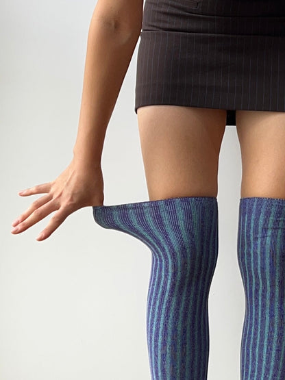 Purple Knitted Over the Knee Socks