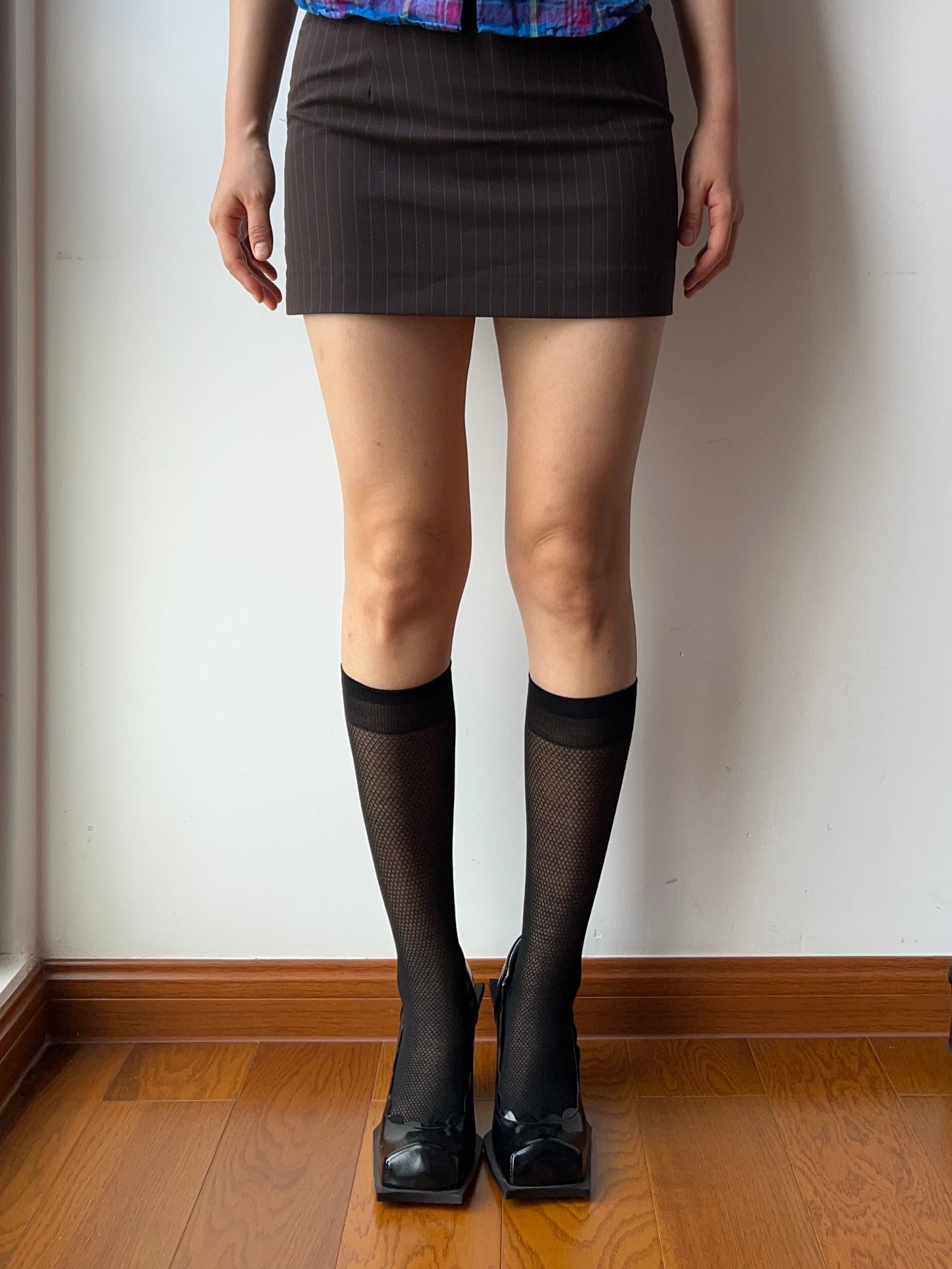 Black 240N Wool Blend Knee High Socks