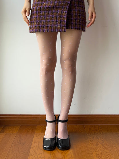 Light Purple Polka Dots Sheer Tights