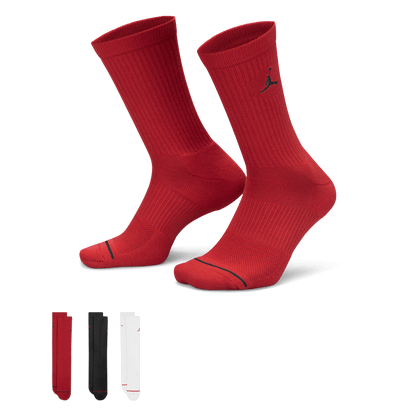 Jordan Everyday Crew Socks (3 pairs) "Multi-Color" (Unisex)