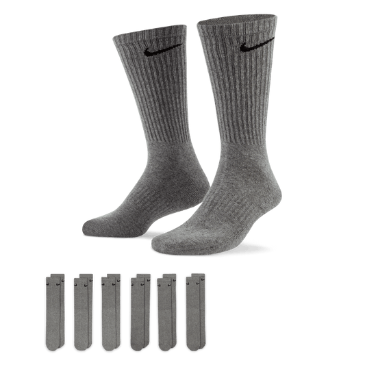 Nike Everyday Cushioned Training Crew Socks (6 Pairs)-Heather Grey