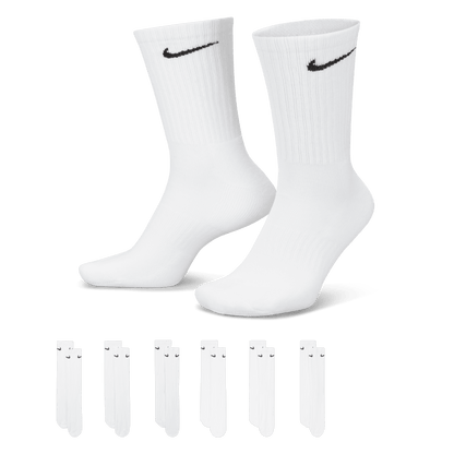 Nike Everyday Cushioned Training Crew Socks (6 Pairs)-White
