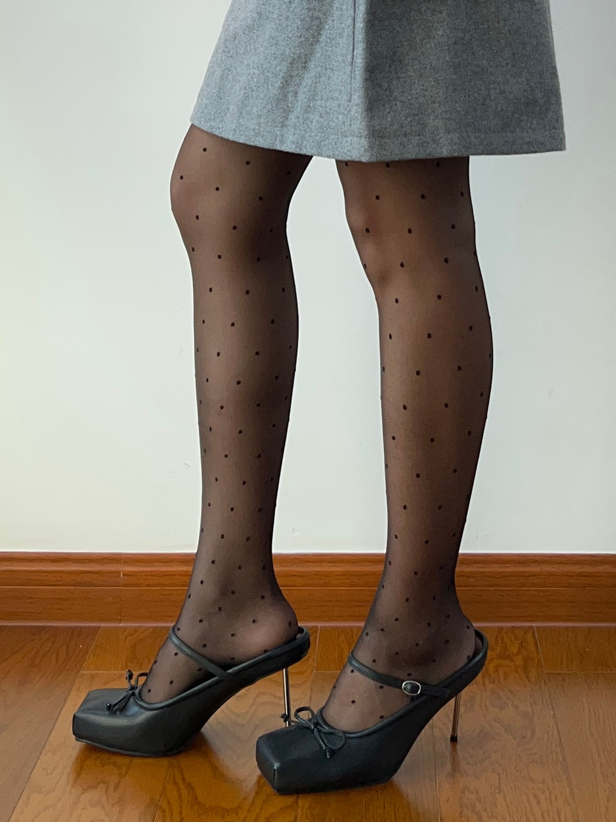 Black Polka Dots Sheer Tights