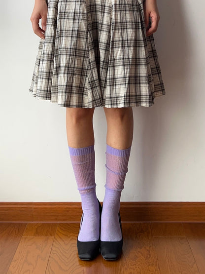 Purple Shimmery Knee High Socks