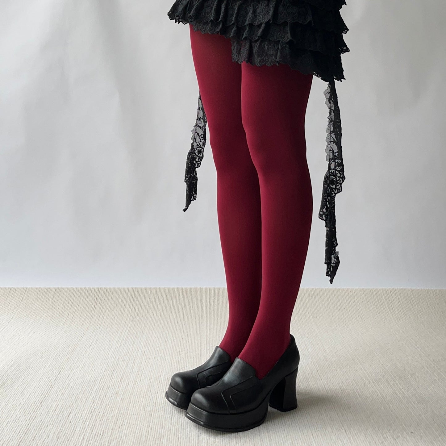 True Red Velvet Tights