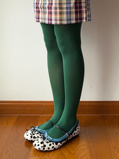 Green Velvet Tights