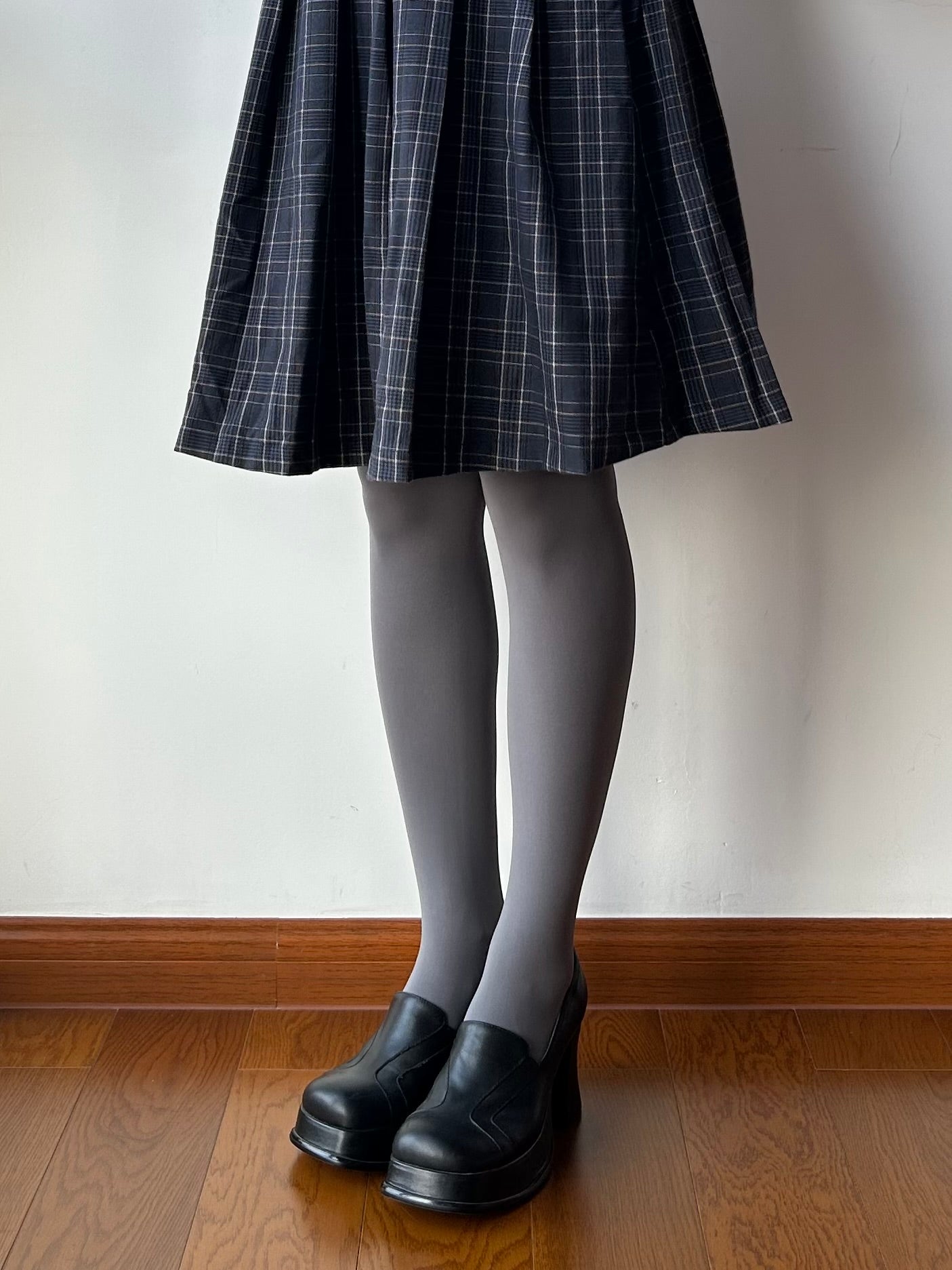 Smoky Grey Velvet Tights