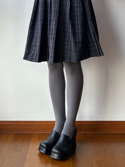Smoky Grey Velvet Tights