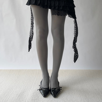 Grey Velvet Tights