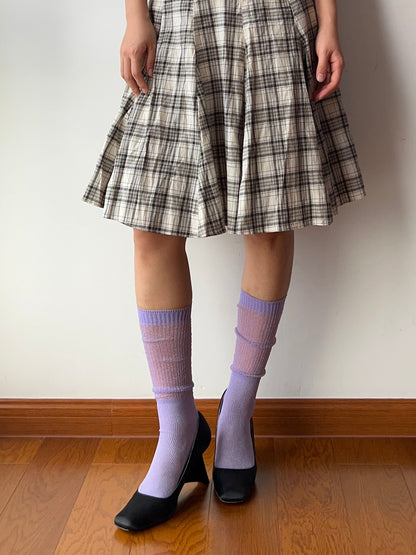 Purple Shimmery Knee High Socks