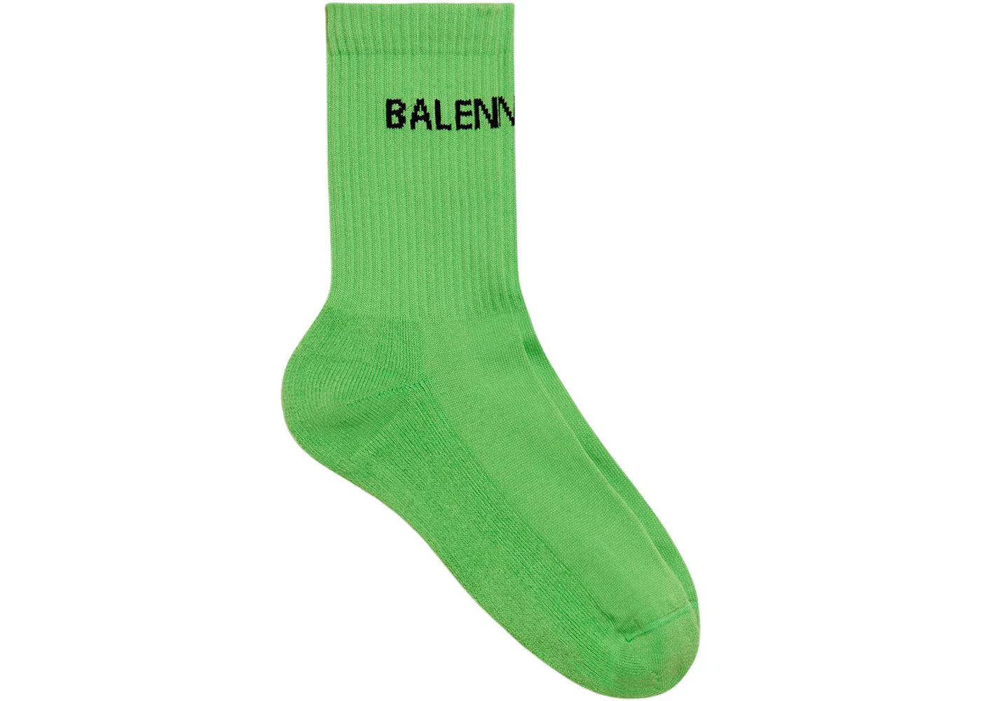 Balenciaga Logo Socks Neon Green/Black